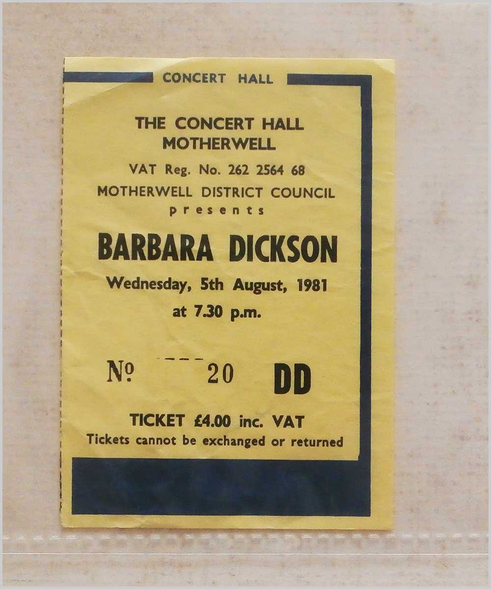 Barbara Dickson - Wednesday 5 August 1981, The Concert Hall, Motherwell (P6050276)