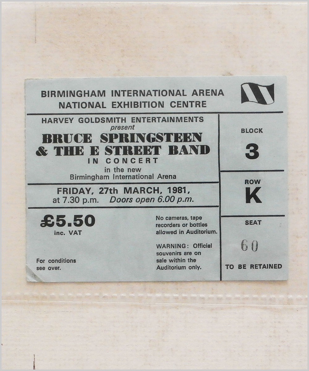 Bruce Springsteen and The E Street Band - Friday 27 March 1981, Birmingham International Arena (P6050282)