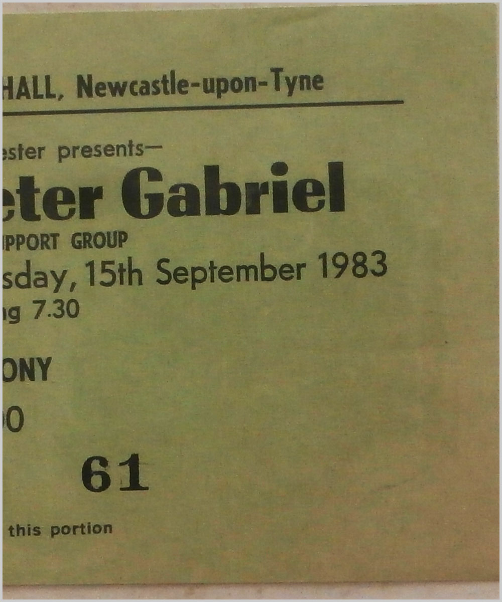 Peter Gabriel - Thursday 15 September 1983, City Hall, Newcastle-Upon-Tyne (P6050284)