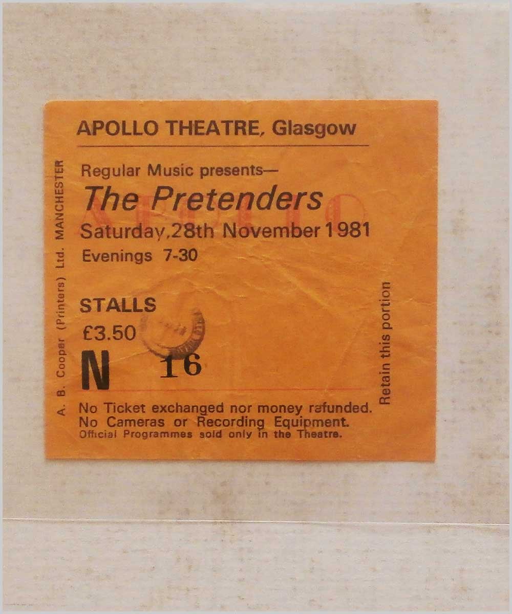 The Pretenders - Saturday 28 November 1981, Apollo Theatre Glasgow (P6050293)