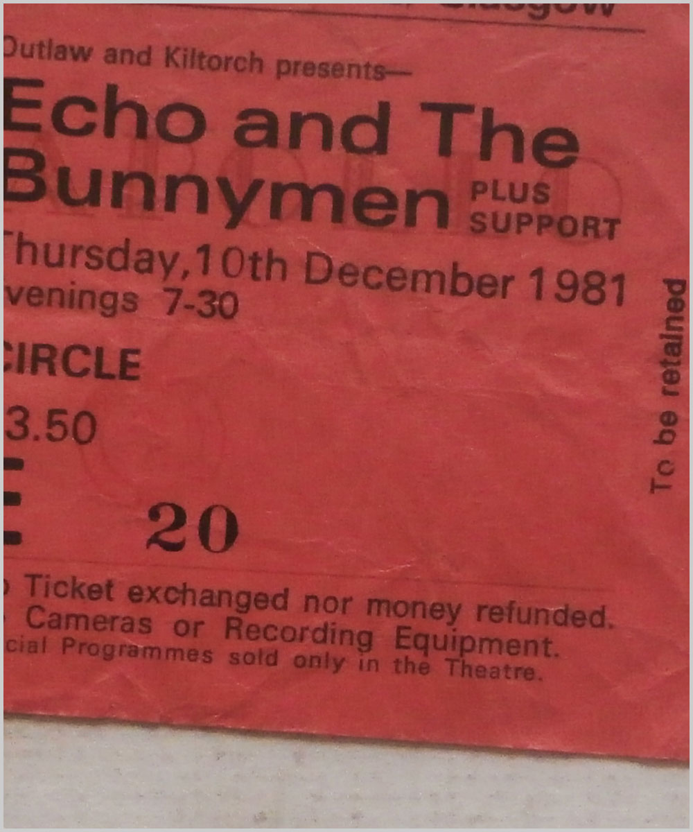 Echo and The Bunnymen - Thursday 10 December 1981, Apollo Theatre Glasgow (P6050294)