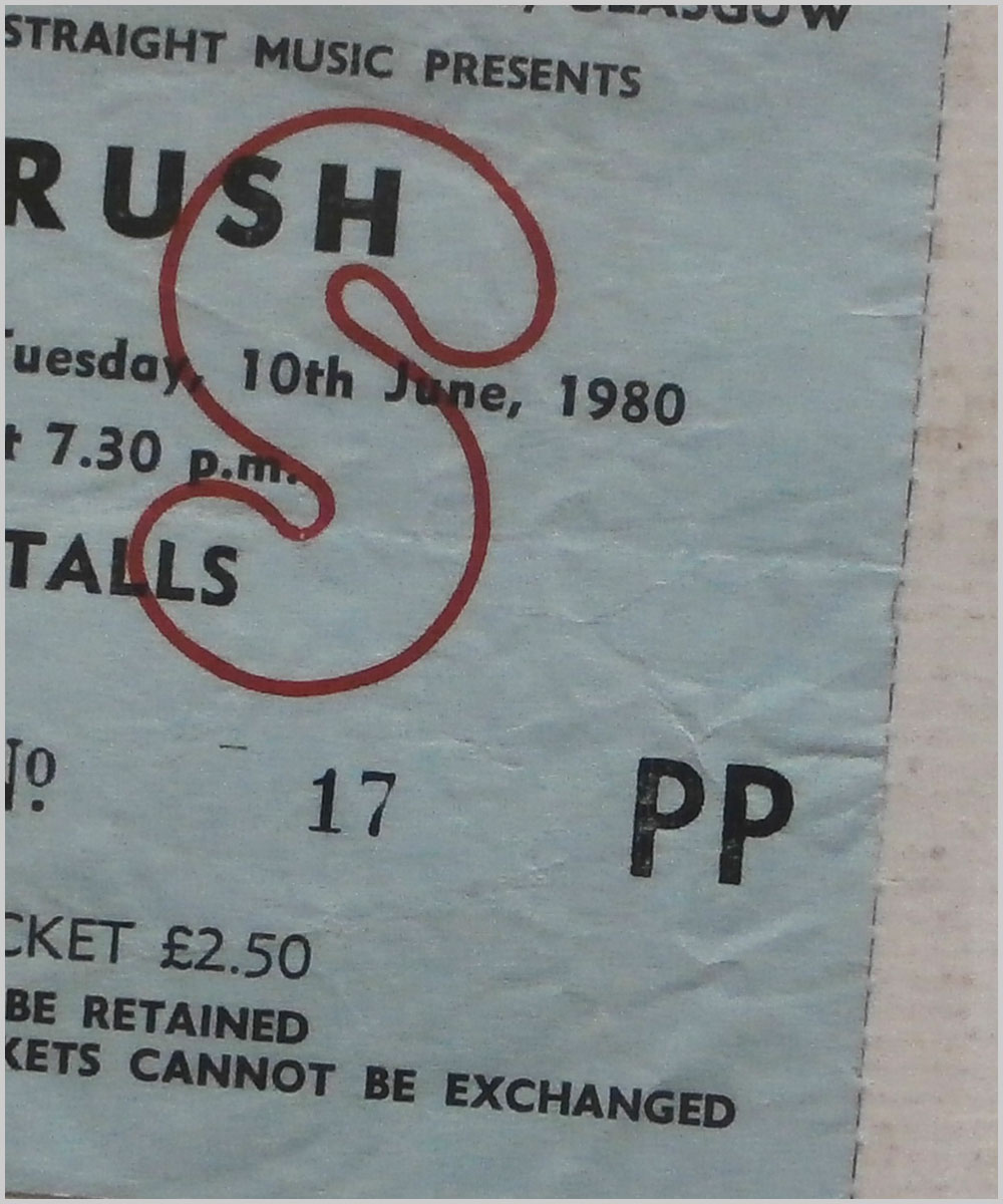 Rush - Tuesday 10 June 1980, Apollo Theatre Glasgow (P6050300)