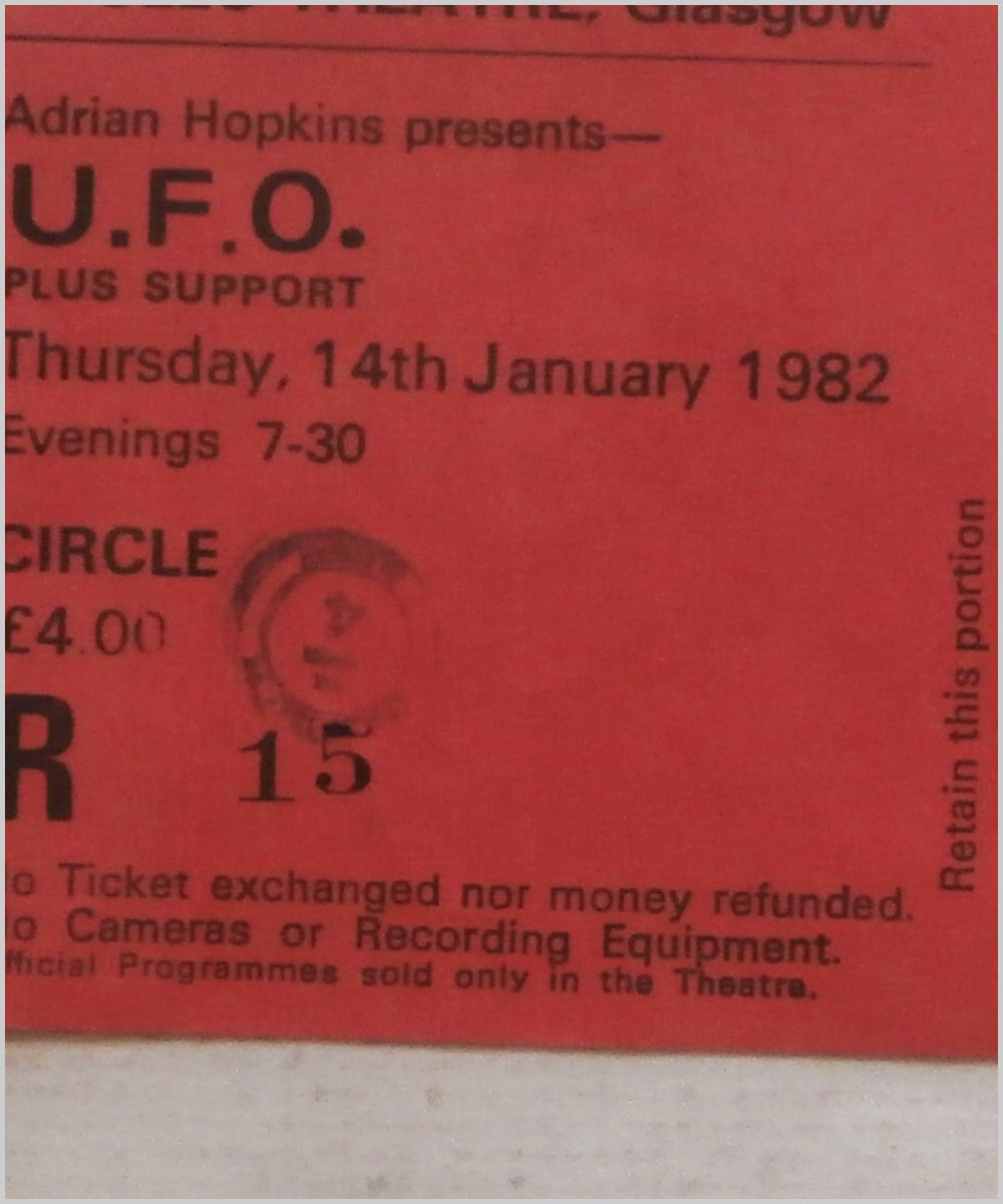 U.F.O. - Thursday 14 January 1982, Apollo Theatre Glasgow (P6050304)