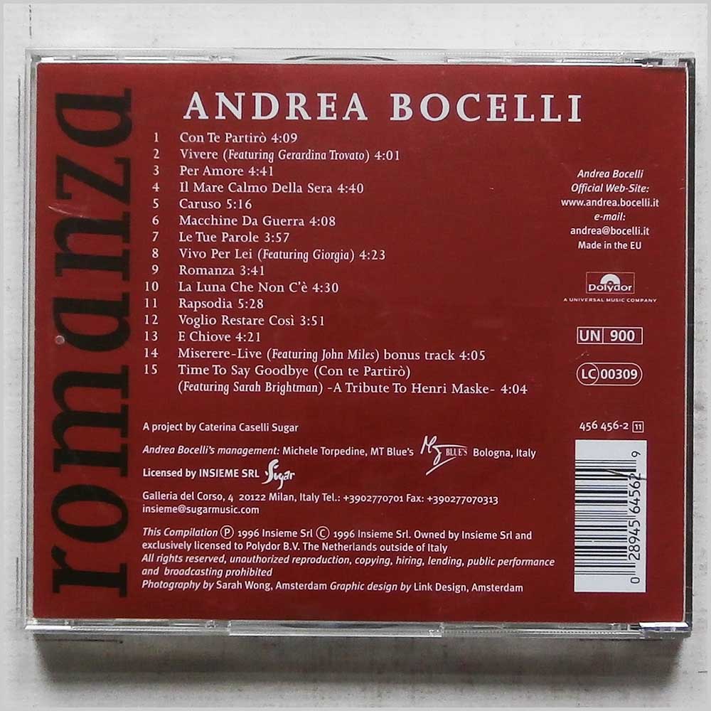 Andrea Bocelli - Romanza (456 456-2)
