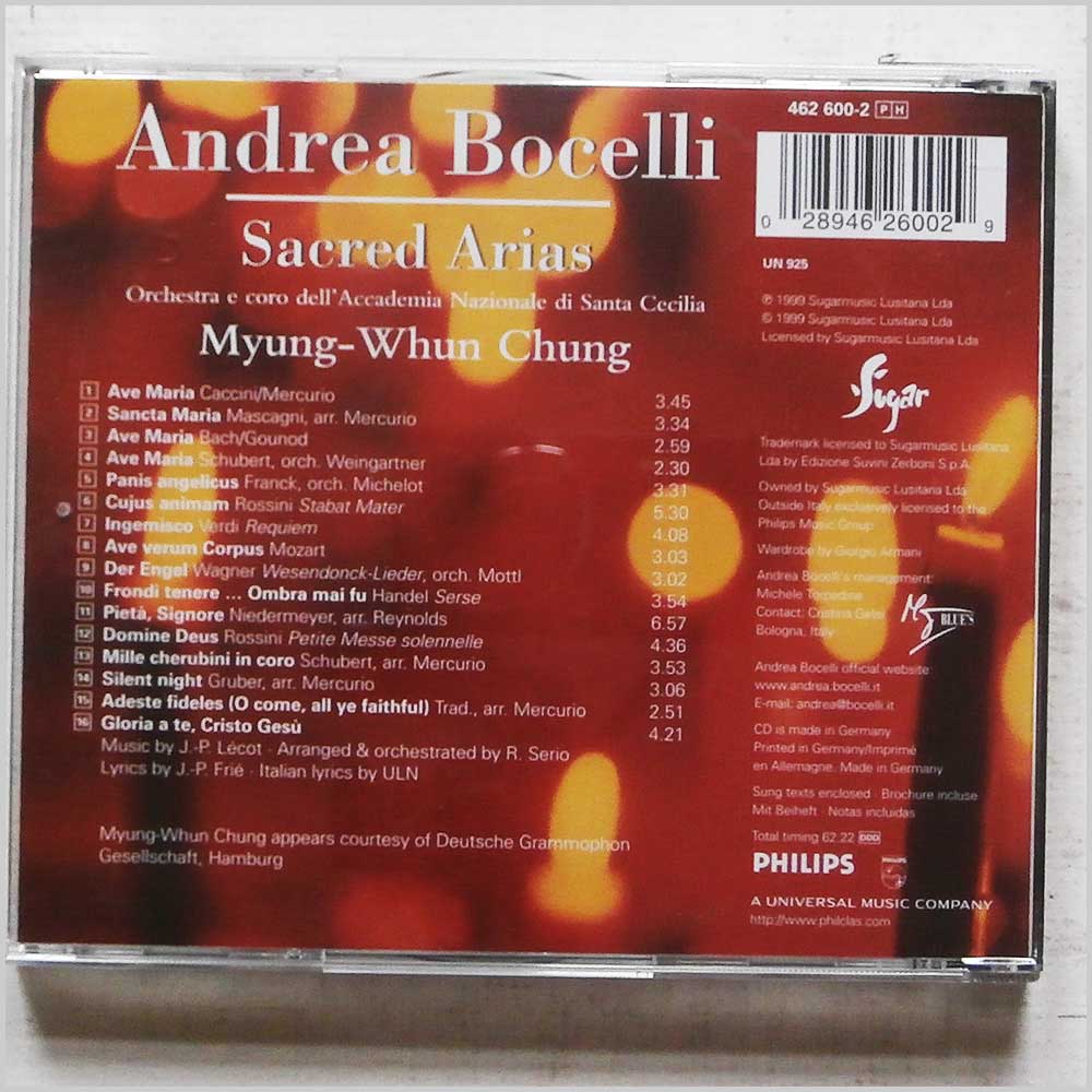 Andrea Bocelli - Sacred Arias (462 600-2)