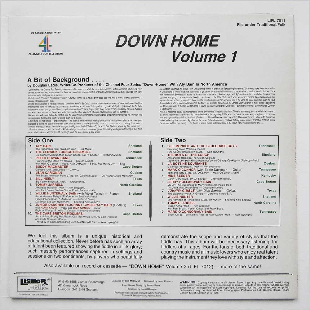 Various - Down Home Volume 1 Fiddle Music A Historic Journey Through Scotland To North America (LIFL 7011)