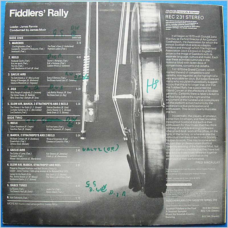 James Moir - Fiddler's Rally The Scottish Mod 1975 (REC 231)