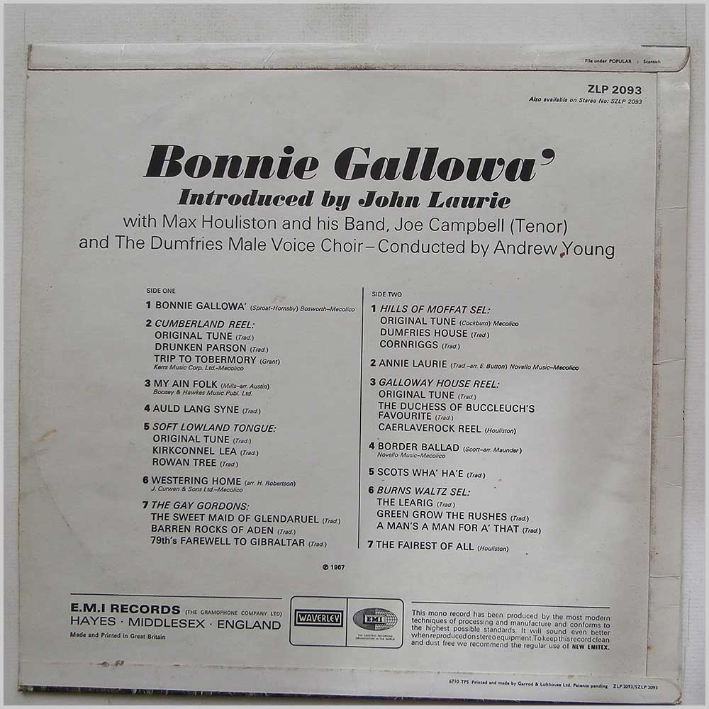 Max Houliston And His Band - Bonnie Gallowa' (ZLP 2093)