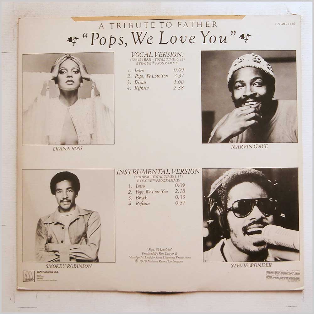 Diana Ross, Stevie Wonder - Pops We Love You (12TMG 1136)