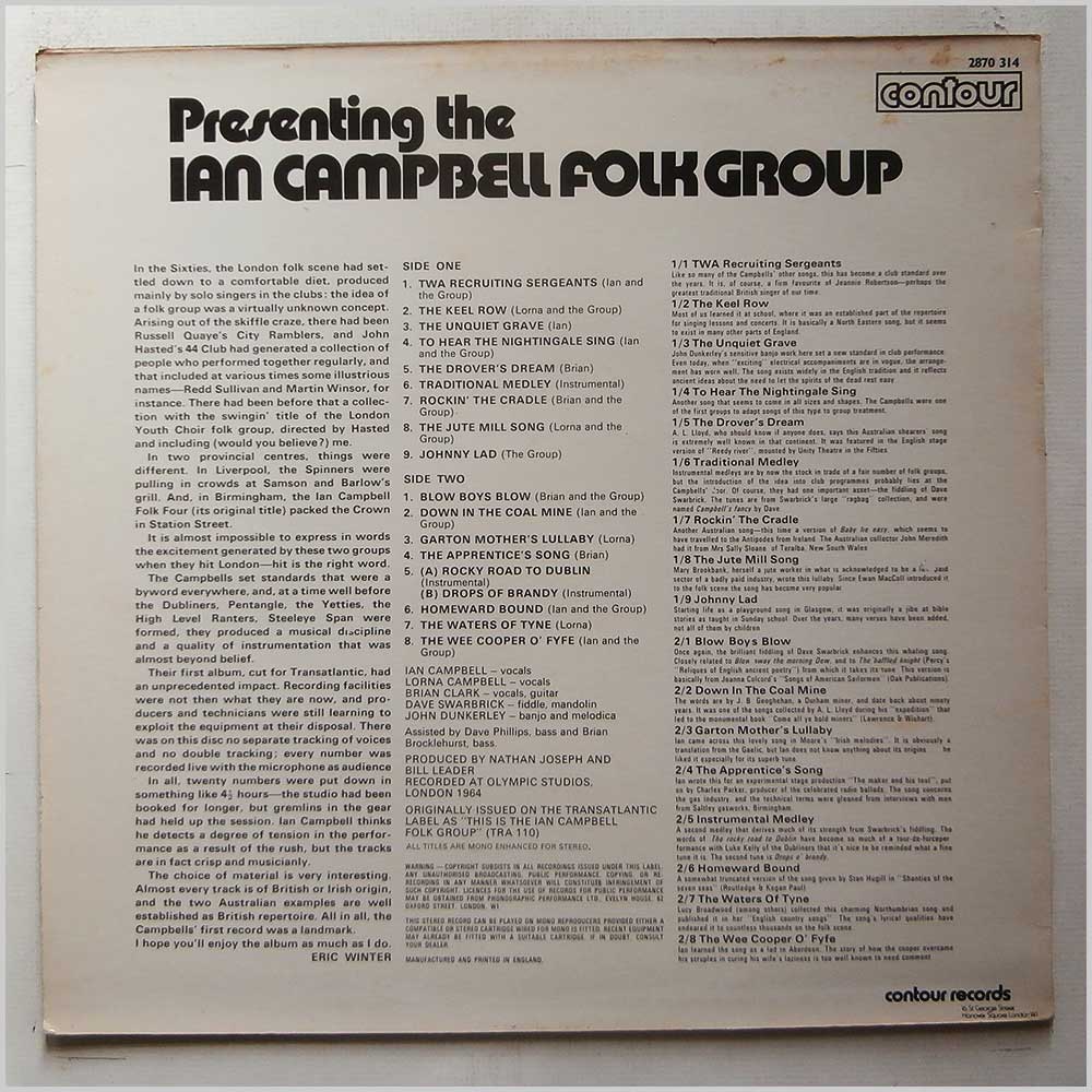 Ian Campbell - Presenting The Ian Campbell Folk Group (2870 314)
