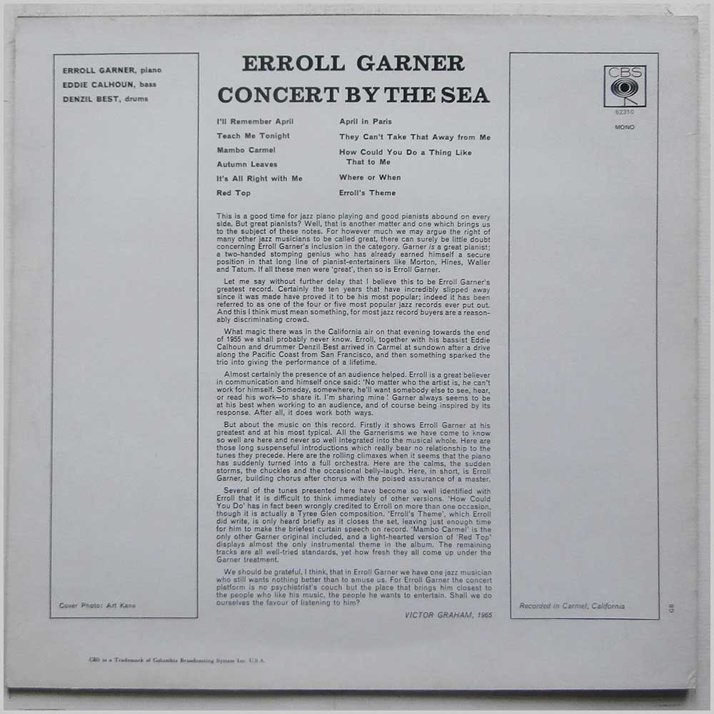 Erroll Garner - Concert By The Sea (62310)
