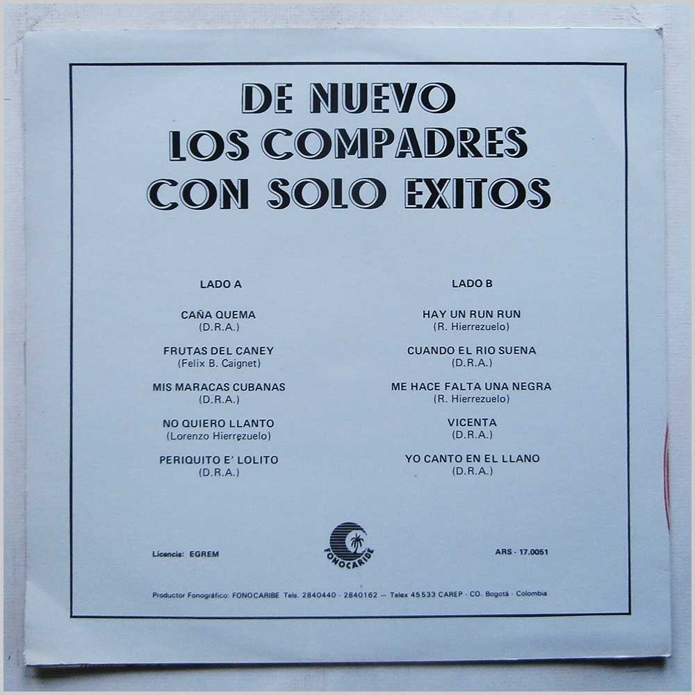 Los Compadres - De Nuevo Los Compadres Con Solo Exitos (ARS-17.0051)