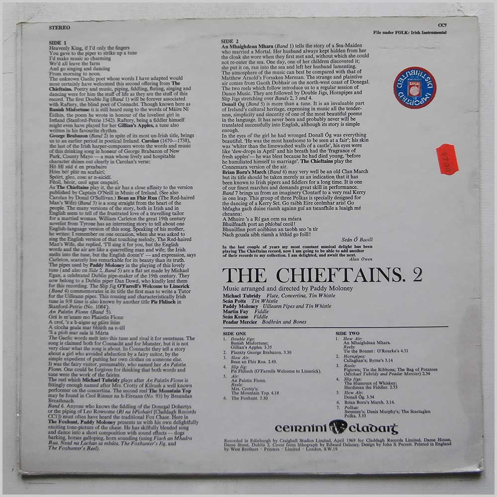The Chieftains - The Chieftains 2 (CC7)