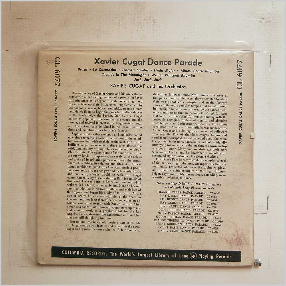 Xavier Cugat and His Orchestra - Xavier Cugat Dance Parade (CL 6077)