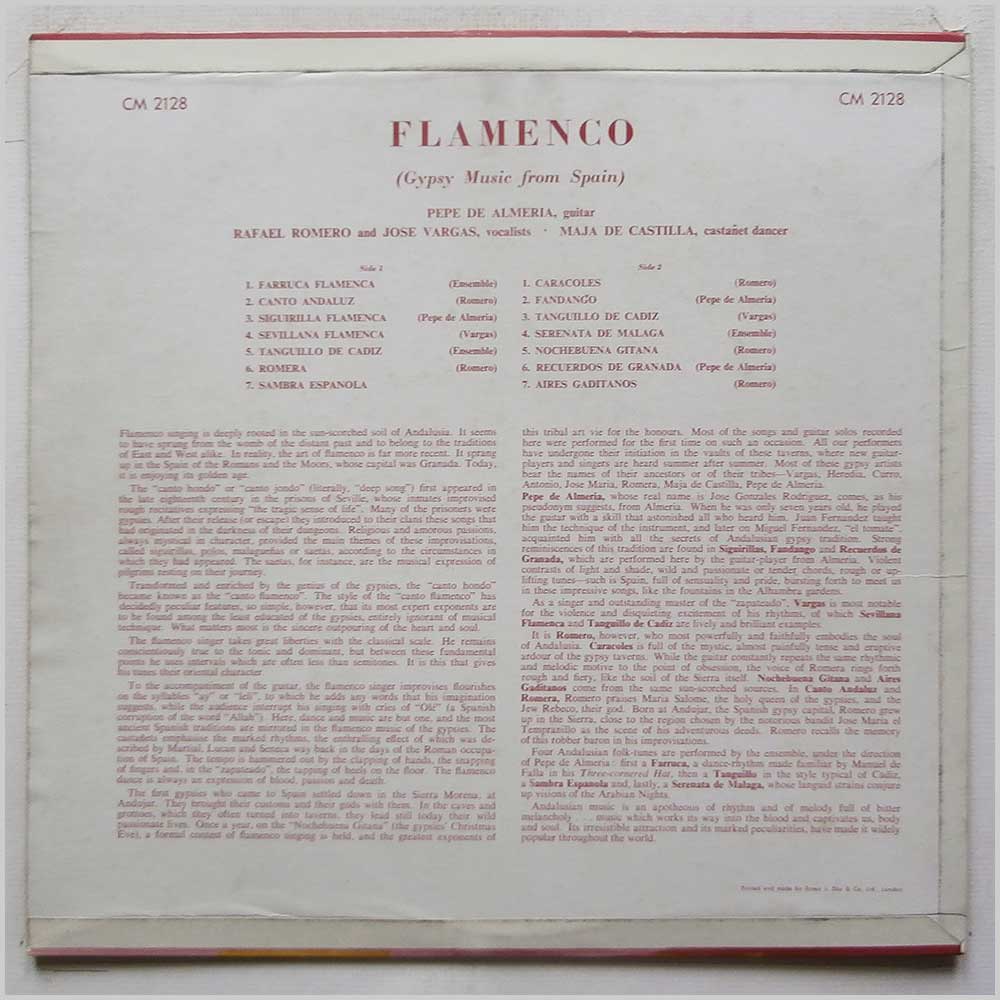 Pepe De Almeria and His Ensemble - Flamenco (Gypsy Music From Spain) (CM 2128)