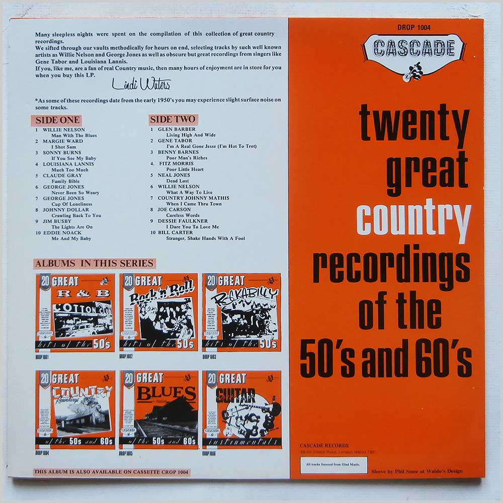 Various - 20 Great Country Recordings Of The 50's and 60's (DROP 1004)