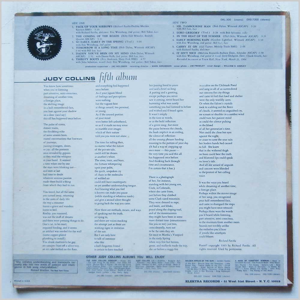 Judy Collins - Judy Collins' Fifth Album (EKL-300)
