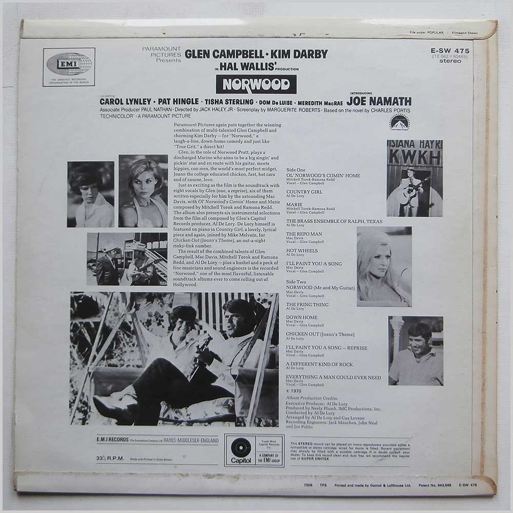 Glen Campbell - Norwood-Original Sountrack Featuring Glen Campbell (E-SW 475)