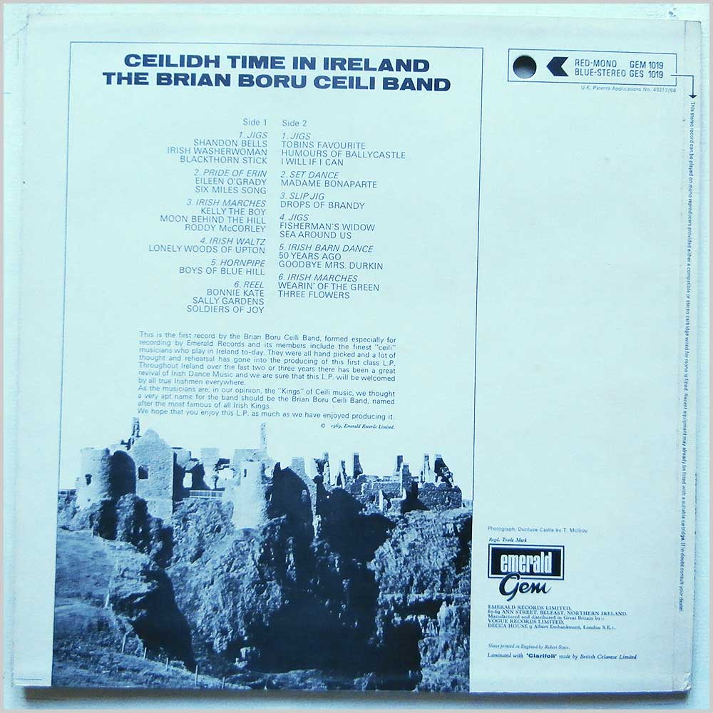The Brian Boru Ceili Band - Ceilidh Time In Ireland (GEM 1019)