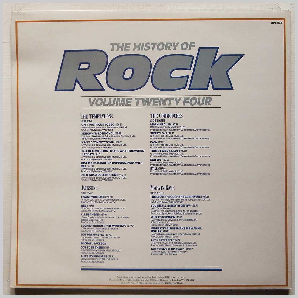The Temptations, Jackson 5, The Commodores, Marvin Gaye - The History Of Rock Volume Twenty Four (HRL 024)