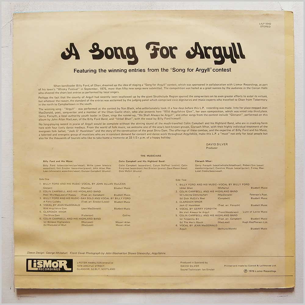 Various - A Song For Argyll (LILP 5042)