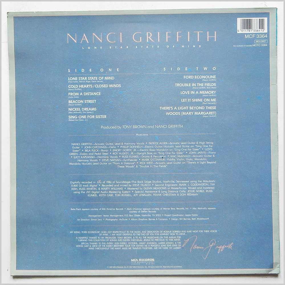 Nanci Griffith - Lone Star State Of Mind (MCF 3364)