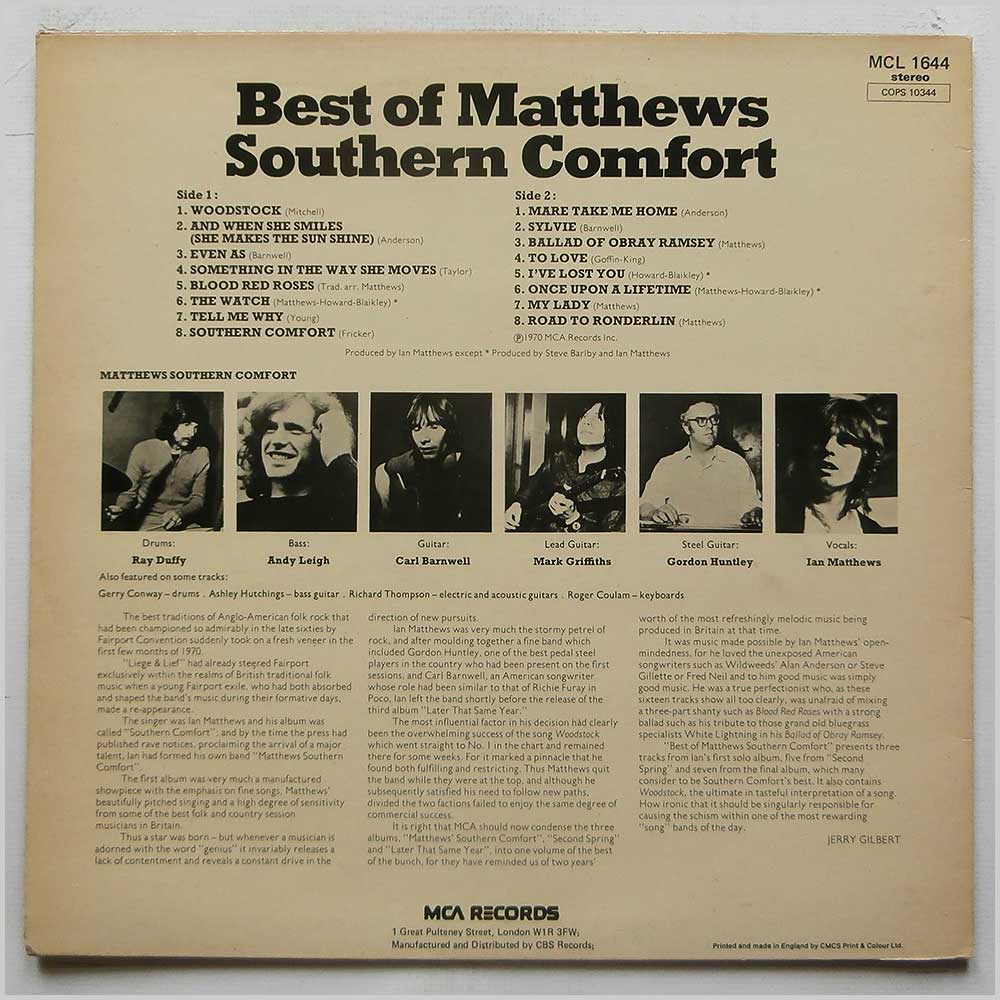 Ian Matthews Southern Comfort - Best Of Matthews Southern Comfort (MCL 1644)