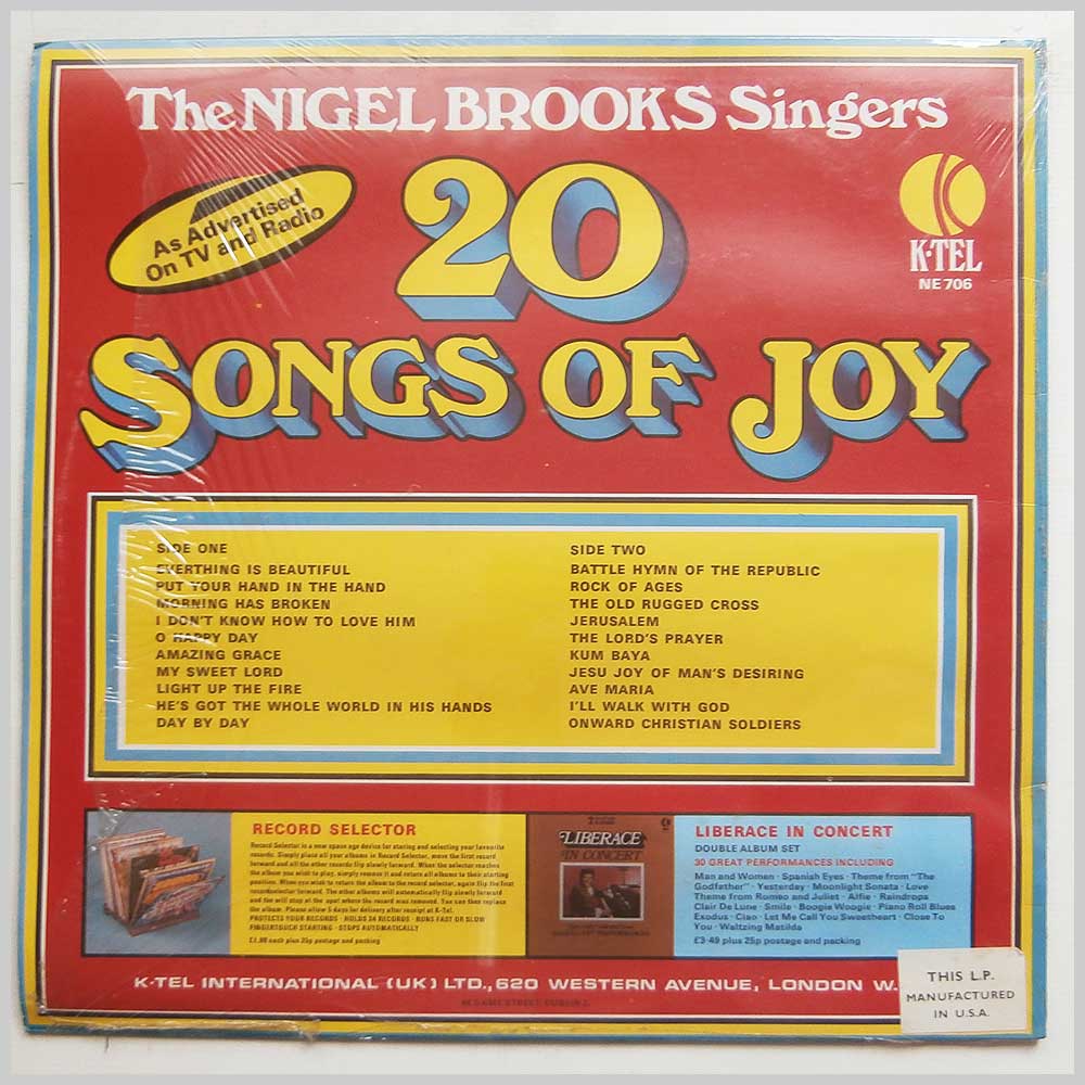 The Nigel Brooks Singers - 20 Songs Of Joy (NE 706)