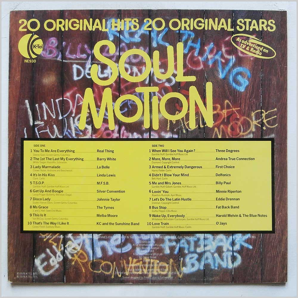 Various - Soul Motion: 20 Original Hits 20 Original Stars (NE 930)