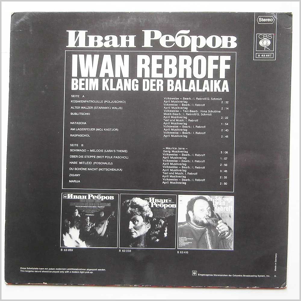 Ivan Rebroff - Beim Klang Der Balalaika (S 63657)
