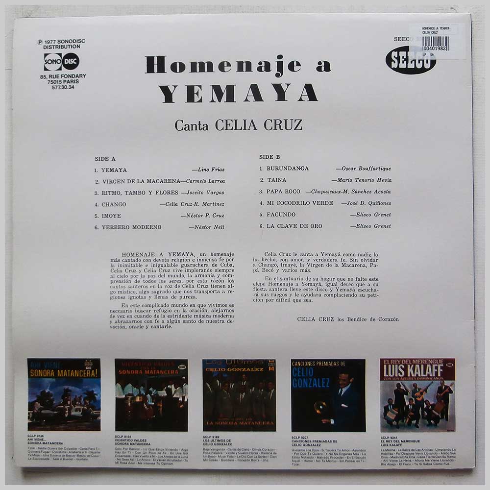 Celia Cruz - Homenaje A Yemaya (SCLP 9312)