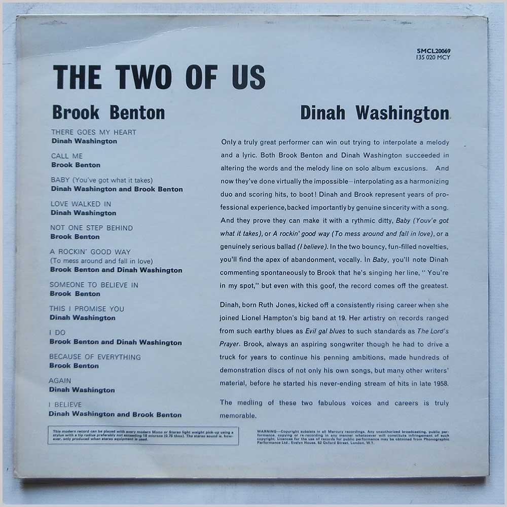 Brook Benton, Dinah Washington - The Two Of Us (SMCL20069)