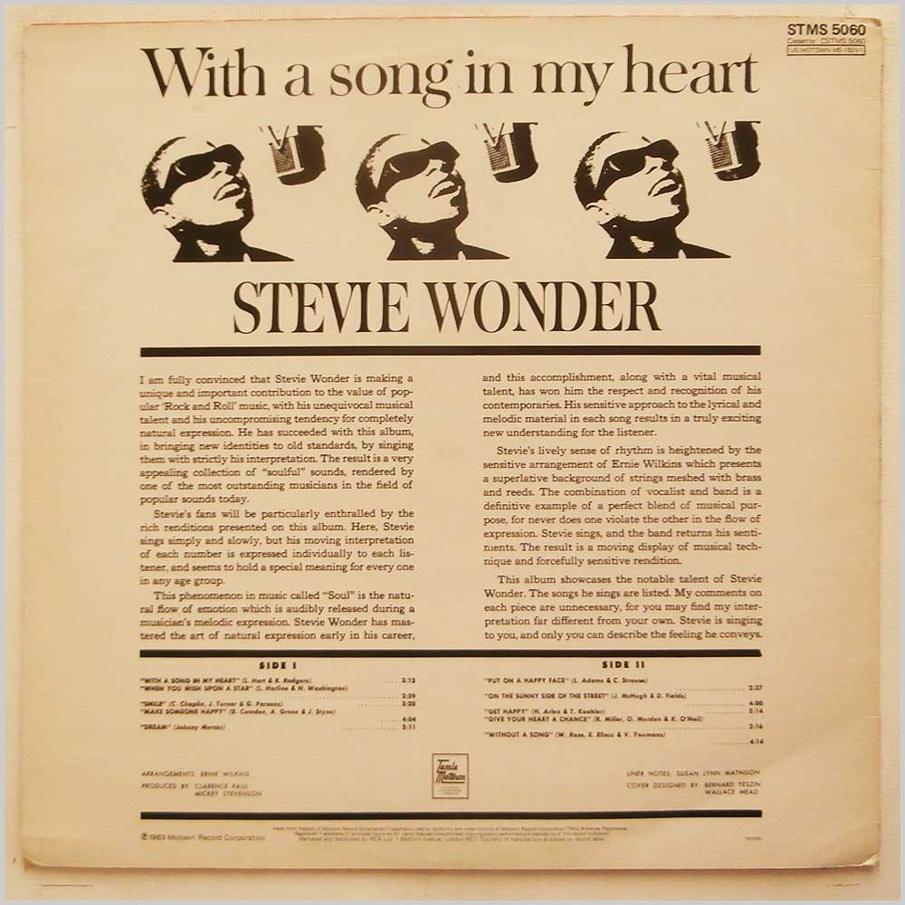 Stevie Wonder - With  A Song in My Heart (STMS 5060)