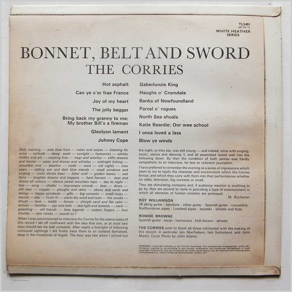 The Corries - Bonnet, Belt and Sword (TL5401)