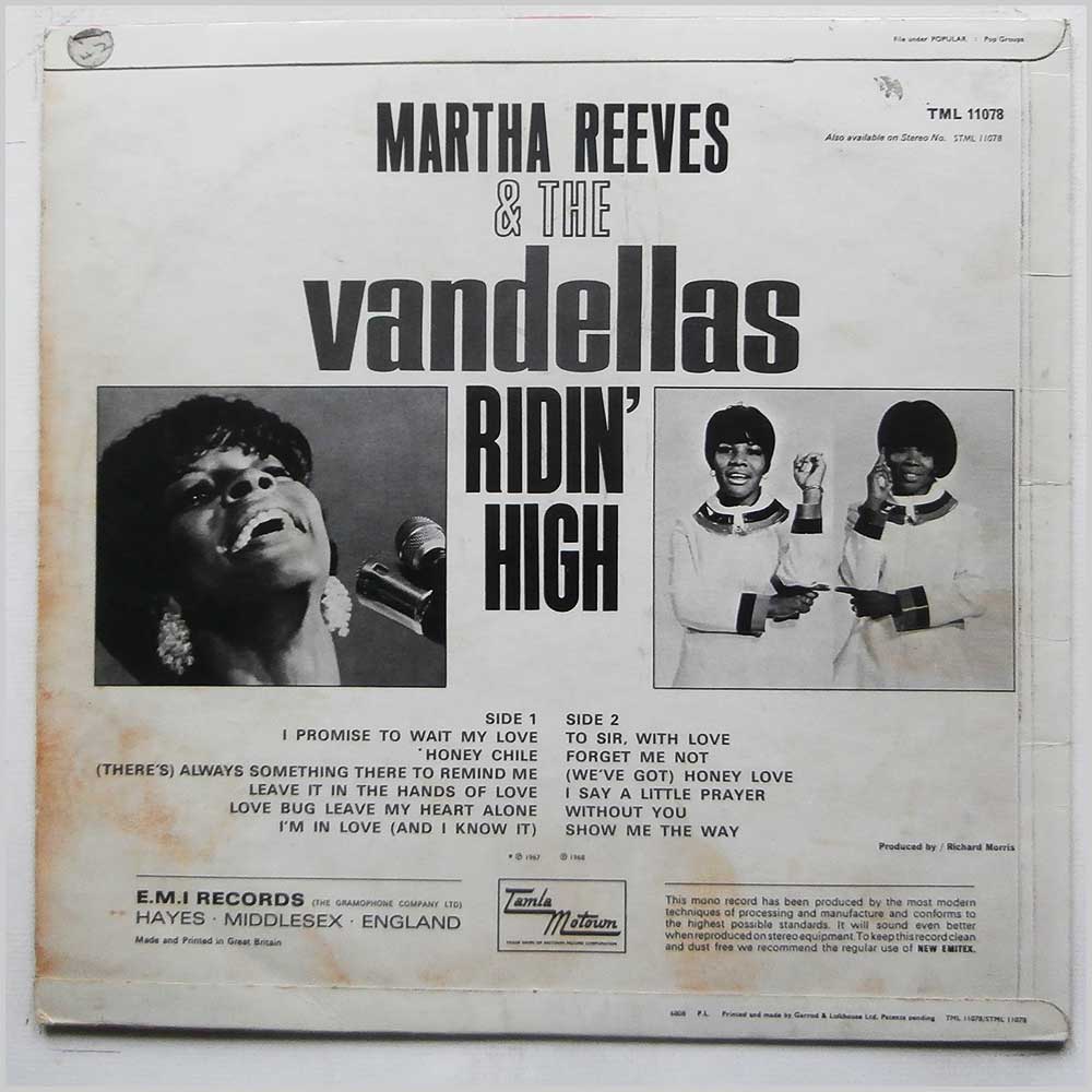 Martha Reeves and The Vandellas - Ridin' High (TML 11078)